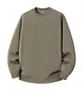 Sudadera Redonda de Algodón de Isla de 330g para Hombres y Mujeres, Color Liso, Versátil, Holgada, Casual para Grupo, Logo Bordado Impreso