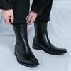 Botas Casuais de Cano Alto Estilo Britânico Tendência Masculina Versão Coreana Botas de Couro para Jovens Venda por Atacado em Tamanhos Grandes para Comércio Exterior