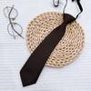 Corbata JK estilo universitario retro marrón combinable con todo, sin nudos, con cadena de herrajes, decoración personalizada, informal