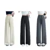 Pantalones de Mujer de Pierna Ancha Ajustados, Nuevos Pantalones Adelgazantes de Modal para Otoño, Pantalones Deportivos de Tiro Alto de Pierna Recta
