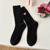 Calcetines navideños para mujer, otoño e invierno, con estampado de cáñamo, calcetines navideños con bordado de muñeco de nieve y pelo versátil.