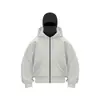 Moletom com Capuz e Zíper DIY Light Board Marca Tendência Primavera e Outono Masculino Forrado com Fleece Jaqueta com Capuz Dupla Camada