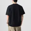 Camiseta Casual de Manga Corta para Hombre con Estampado de Letras Grandes y Pesado, Marca de Tendencia de Verano, Pulóver Holgado de Algodón Puro con Cuello Redondo