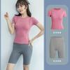 Esportes Yoga Top Casaco Feminino Tight manga curta Gym Running Suit Quick-drying Training Suit Primavera Outono Verão