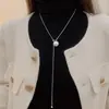 Cadena Larga Única para Suéter para Mujer Collar Versátil Simple Moda de Gama Alta Borla Accesorio para Ropa Colgante Retro