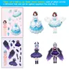 6 Piezas/Paquete Transfronterizo Nuevo Vestido para Niñas Disfraz Cara Cambiante Pegatinas Juguetes de Descompresión Hechos a Mano para Niños Pegatinas DIY Venta al por Mayor