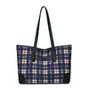 Bolso Tote Cuadros Nuevo Estilo Transfronterizo Bolso de Hombro para Mujer Estilo Coreano Gran Capacidad Bolso de Axila Bolso de Mano Simple para Viaje de Mujer