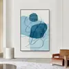 Pintura Decorativa para Sala de Estar Estilo Wabi-Sabi Sprayada, Arte de Parede Abstrata, Arte de Linha Criativa Vertical Grande para Hall de Entrada