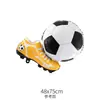 Copa do Mundo Preto e Branco Futebol Rugby Alumínio Filme Balão Jogos Balão Decoração de Festa de Aniversário Infantil