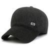 Invierno nuevo gorro grueso con visera forrado de polar deportes al aire libre protección para los oídos gorra de béisbol casual hombres de mediana edad y ancianos sombrero cálido