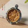 Colgante Retro Xizang Buda Maitreya/Botella Limpia Guanyin Sándalo Tallado Benmingfo Thangka DIY Colgante Cadena para Suéter