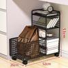 Prateleira sob a mesa, estante móvel para armazenamento de livros, piso com rodas, base de mesa, mochila escolar, prateleira para armazenamento de livros, carrinho multicamadas