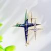 Nuevo broche de estrella con pintura al óleo japonesa y coreana, pequeño y creativo, con esmalte de circonita, accesorio para traje y vestido.