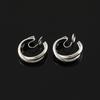 EH1145 Arete Doble C de Metal Aguja de Plata Dulce Cool Estilo Hong Kong Aretes de Anillo Moda Clip para la Oreja de Plato de Incienso para Mosquitos para Mujer