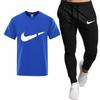 Nueva Camiseta de Hombre Transfronteriza Traje de Pantalón Deportivo Camiseta Casual de Moda para Hombre Estampada Transpirable de Manga Corta Pantalones 2025