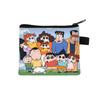 2026 Porta-moedas Infantil Crayon Shin-Chan Mini Carteira com Zíper de Desenho Animado Porta-Cartões de Poliéster para Moedas Verão Portátil e Compacto