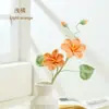 Flor doble de hilo tejido a mano Flor de Paulownia Ramo Flor de simulación Escena de flores Arreglo Decoración de flor artificial Vestidor del hogar Lindo cuatro