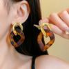 Pendientes de leopardo huecos con diamantes y aguja de plata, diseño retro europeo y americano, personalizados, ligeros, lujosos y atmosféricos, combinables, al por mayor