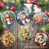 Adornos Navideños Redondos de 12 Piezas Transfronterizos Colgantes Navideños de Madera Decoración del Hogar Adornos Navideños para Interiores Colgantes