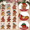 Decorações de Natal de Madeira com 24 Peças Homem de Gengibre Enfeites de Madeira Pendurados de Natal Decoração para Casa Jardim Festa