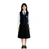 Conjunto de Uniforme Escolar Coreano Estilo Academia Unisex Chaleco de Punto Uniforme Uniforme de Clase Atuendo para Foto de Graduación Performance