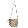 Bolsa Cubo de Lona Floral Vintage para Mujer 2026 Nueva Tendencia Estilo Coreano Bolso Tote Artístico Casual Bolso de Hombro Cruzado
