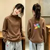 Camiseta de Manga Larga para Niños Otoño Invierno Niñas Capa Base Térmica de Forro Polar Estilo Coreano Cálido Top para Bebé Ropa Nueva para Niños