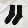 Calcetines de Algodón Puro para Mujer Zhuji, Calcetines Retro Japoneses de Media Pantorrilla, Calcetines Gruesos Transpirables de Hilo Grueso para Primavera y Otoño, Calcetines Versátiles de Color Sólido para Mujer