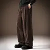 Pantalones Casuales de Pana Resistentes de Gama Alta Estilo Scimitar para Hombre, Estilo Perezoso de Pierna Recta Ancha Holgada para Otoño e Invierno, Pantalones de Papá