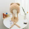 Sombrero de Felpa Jacquard Estilo Étnico Japonés para Mujer, Sombrero Lei Feng con Forro de Lana para Otoño e Invierno, Sombrero de Esquí para Viaje, Gorro de Punto para Proteger los Oídos
