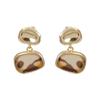 Pendientes geométricos pequeños con estampado de leopardo, diseño de nicho, pendientes de gran sentido, pendientes de moda de estilo Hong Kong con temperamento, pendientes de otoño e invierno a la moda.