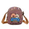 Bolsa Transversal Infantil Fofa de Alta Qualidade Popular de Primavera e Verão Leve com Estampa de Desenho de Capivara Bolsa de Ombro para Bebê
