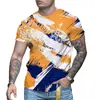Camiseta de Manga Corta con Cuello Redondo y Estampado 3D para Hombre, Nueva de Verano 2025, Ropa para Hombre Transfronteriza Europea y Americana