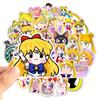 50 piezas de bonitas pegatinas de transformación de chica guerrera Sailor Moon dibujos animados lindas para vaso de agua cuaderno patinete pegatinas al por mayor