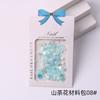 Arte de Unha Camélia Azul Nebuloso Estilo Japonês Rosa Misturado Unhas Postiças Decorações de Unha Contas de Aço Strass Borboleta 3D Kit de Materiais