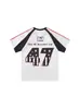 Camiseta Feminina de Manga Curta com Estampa de Gato de Futebol Americano, Nova Coleção Verão 2026, Decote V Versátil, Slim Fit Cropped