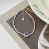 Pulseira de Prata de Lei S925 Aquamarina Natural para Mulheres Nova Chinoiserie Bambu Cultura Chinesa Pulseira de Luxo Acessível Tendência Nacional Presente de Alto Nível