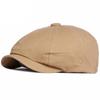 Primavera Outono e Inverno Algodão Lavado Velho Octagonal Cap para Homens e Mulheres Estilo Britânico Solid Color Cap Simples Boina Retrô