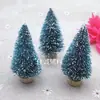 Mini Árvore de Natal Transfronteiriça Sisal Seda Azul-Verde Pequena Árvore de Natal Enfeites de Mesa Torre de Neve Pinheiro 3-23cm