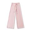 Ap25386-25 Verano Nuevo Estilo Europeo y Americano Color Puro Suelto Pierna Ancha Drapeado Cordón Pantalones Rectos Pantalones Casuales