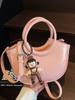 Moda 2025 Nuevo Diseño Casual Cuero Encerado al Aceite Bolso Cubo Portátil Simple Combinable Color Sólido Elegante Bandolera Bolso de Mujer