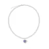 Ins Nuevo Diseño de Moda Sentido Súper Hada Morado Amor Collar Estilo Frío Simple Moda Aretes en Forma de Corazón Collar