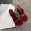 Zapatos de Mujer Simples y Cómodos para Uso Prolongado, Chanclas de Tacón Grueso para Exterior, Sandalias de Mujer con Tacón Delgado, Adelgazantes y Sexy