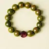 Pulsera Natural de Sándalo Verde para Hombres, Cuentas de Meditación, Año del Caballo, Doce Signos del Zodíaco, Pulsera de Palo de Rosa, Regalo de Año Nuevo