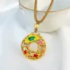 Tienda de oro con color esmalte de oro antiguo Piscis Flor de Loto Hebilla Colgante Nuevo Chino Fugui Carpa Candado Collar