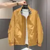 Elegante y sencilla chaqueta a cuadros con cuello mao para hombre, abrigo casual versátil de moda para primavera y otoño