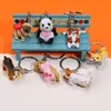 Llavero Colgante Realista 3D de Mascota Perro Dibujos Animados Lindo Resina Corgi Shiba Inu Panda Cadena de Llavero Hebilla