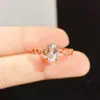 Anillo de Aguamarina Natural con Piedra Principal de Cristal Transparente, 6*8mm, Banda Ajustable, Incrustación de Plata S925, Artesanía Fina y Proceso de Galvanoplastia
