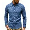 Amazon Otoño/Invierno Nueva Camisa para Hombre Moda Estampado de Mariposas Retro Talla Europea Talla Americana Camisa de Manga Larga Ropa para Hombre