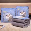 Almohada para la siesta Manta para aire acondicionado Dos en uno Coche Dibujos animados Almohada de tiburón Edredón de doble uso Almohada para la siesta de oficina